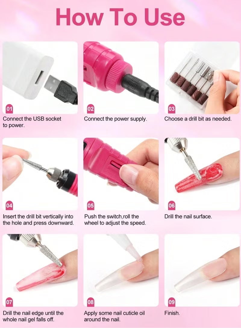 Shein Electric Nail Buffer – Perfect for Acrylic & Gel Nails, Effortless Professional Manicure & Pedicure - Image 2